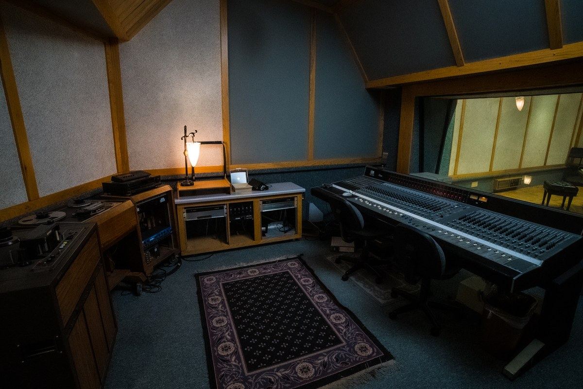 Cozy Wood Paneled Podcast & Interview Studio